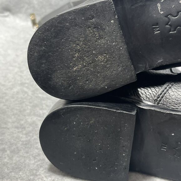 Tory‎ Burch Christy Boots Womens 7M Leather Knee High Black Tall Riding Zip Gold - Picture 15 of 16